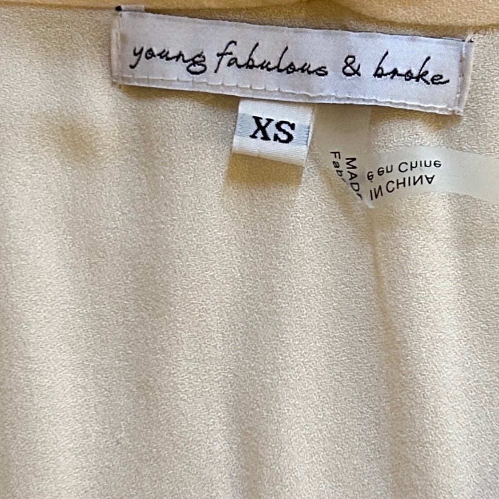 Young Fabulous & Broke Cream Tie-Front Blouse cardigan - Picture 4 of 5